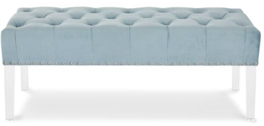 New Classic® Home Furnishings Vivian Light Blue Velvet Bench-1