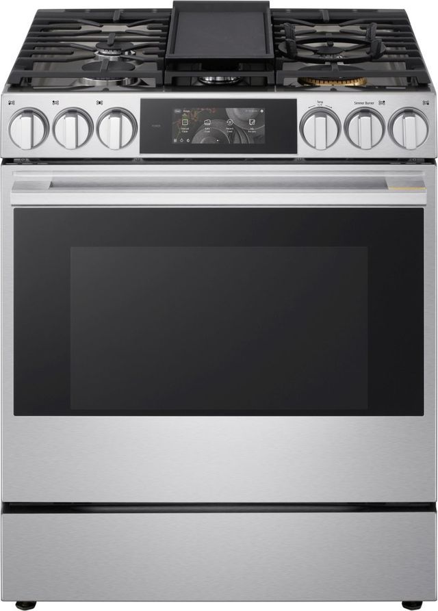 LG SIGNATURE Iconic Collection 30" PrintProof™ Stainless Steel Smart Slide-In Gas Range with AI Gourmet Camera-0