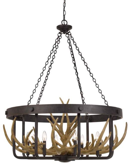 Cal® Lighting & Accessories Angelo Dark Brown/Dark Yellow Chandelier-0