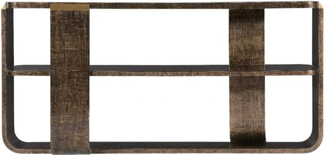 Hooker® Furniture Melange Edmun Dark Wood Sofa Table with Gold Accents-1