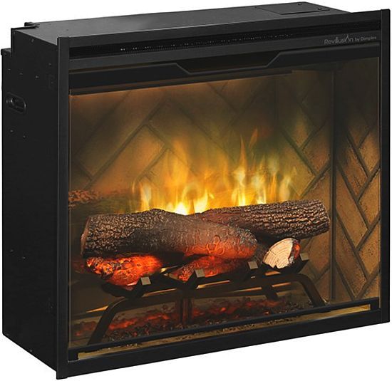 Dimplex® Revillusion Black 36'' Built-in Electric Firebox with Front Glass-0