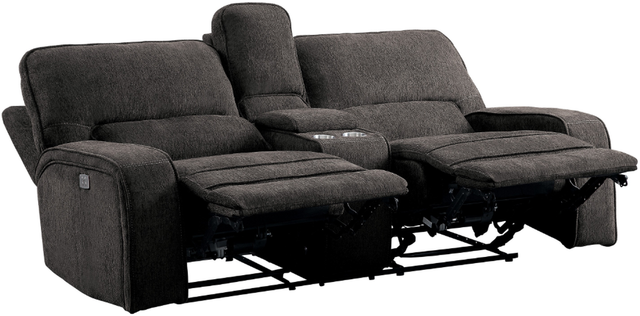Homelegance® Borneo Double Reclining Glider Loveseat with Center Console-2