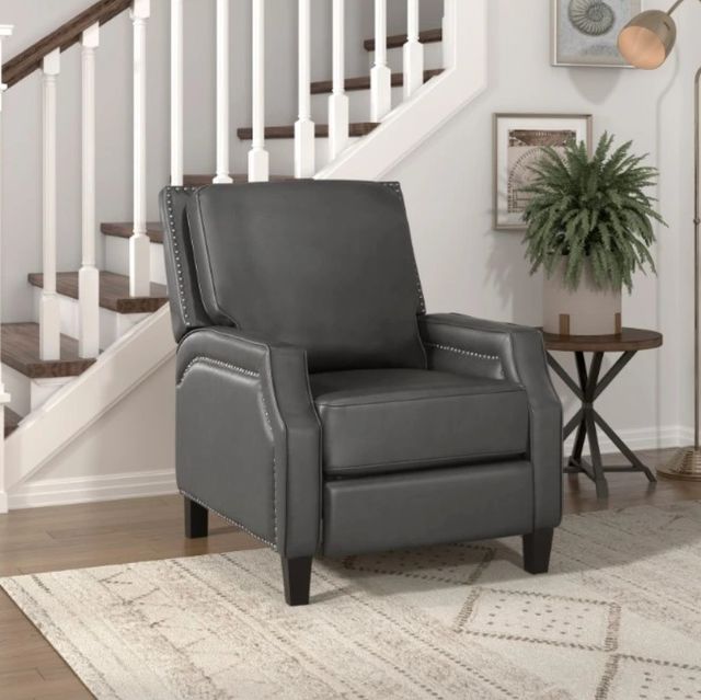 Homelegance® Berenson Gray Manual Push Back Recliner-1