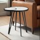 Armen Living Banks White Top Coffee Table with Black Base-1