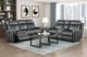 Homelegance® Kellen Smoky Gray Double Manual Reclining Sofa-1