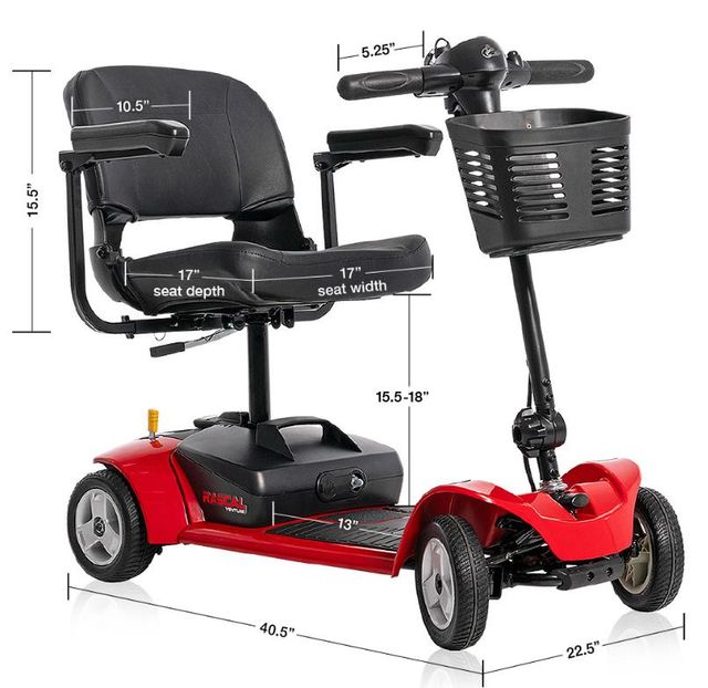 Mega Motion Rascal® Venture Black/Red 4-Wheel Mobility Scooter -2