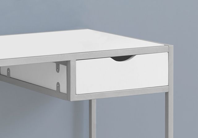Monarch Specialties Inc. 42"L White and Silver Metal Computer Desk-3