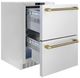 ZLINE Autograph Edition Touchstone 24 " 4.6 Cu. Ft. Stainless Steel Doors and Champagne Bronze Helix Handles 168 Can Outdoor-Rated Dual Refrigerator Drawer-3