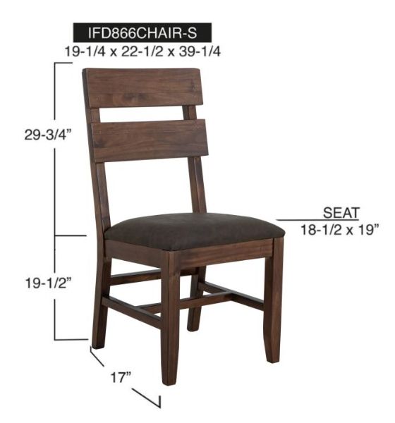 International Furniture Direct Parota 2-Piece Brown Dining Side Chair Set-1