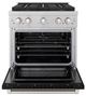 ZLINE Paramount 30" 4.2 Cu. Ft. Satin Stainless Steel Gas Range with 4 Burner DuoPro™ Cooktop and Convection Gas Oven with Black Matte Door-3