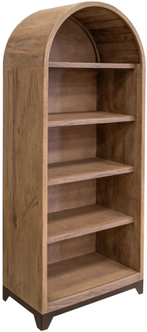 International Furniture Direct Natural Parota Brown Bookcase-0