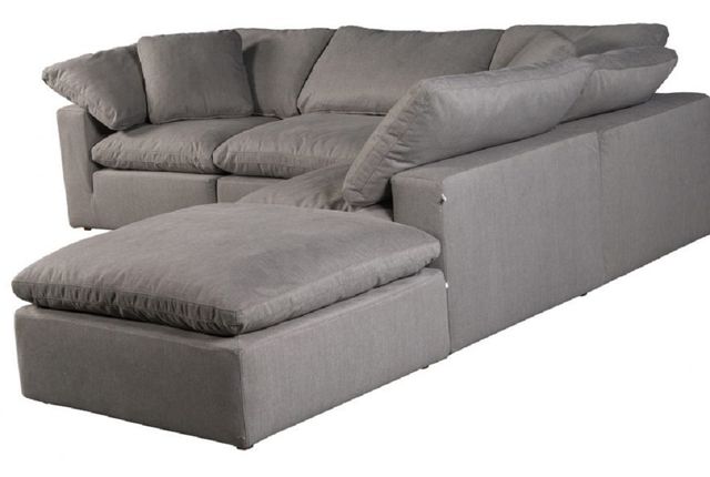 Moe's Home Collection Clay Dream 5-Piece Light Grey L-Shaped Modular Sectional and Ottoman-1