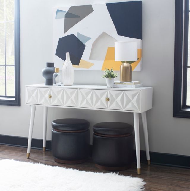 Linon Geo White Console Table-1