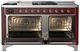 Ilve® Majestic III 60" Burgundy Pro Style Dual Fuel Natural Gas Range with Griddle and Chrome Trim-1