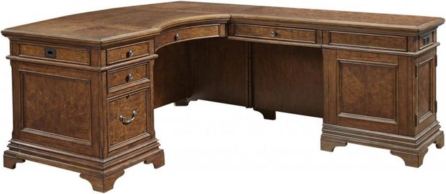 aspenhome® Hawthorn Brown Cherry L-Shaped Desk-2