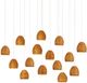 Currey & Company Beehive Natural Rattan/Silver Rectangular Multi-Drop Pendant Lighting-0