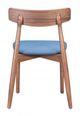 Zuo® Newman Walnut/Blue Dining Chair-3
