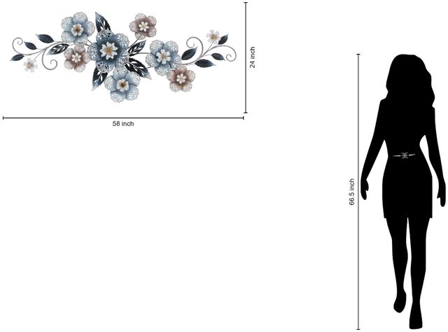Classy Living Exploding Blue Flowers Wall Decor-2