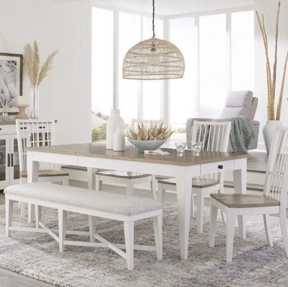Parker House® Americana Modern Weathered Natural Extendable Rectangular Dining Table with Cotton Base-1