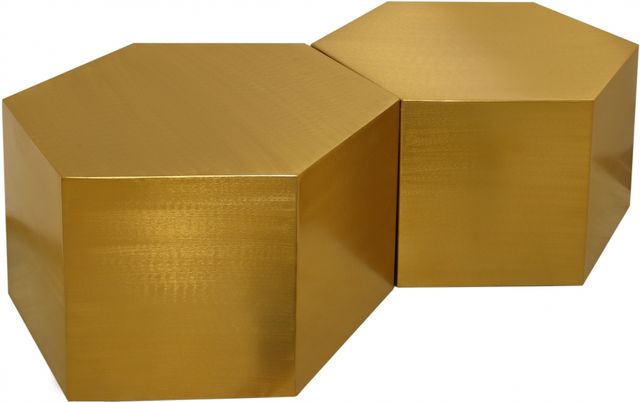 Meridian Furniture Hexagon Brushed Gold Coffee Table-0