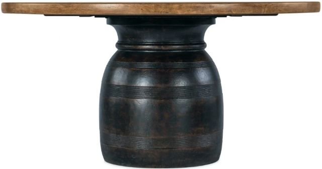 Hooker® Furniture Big Sky Vintage Natural Round Dining Table with Charred Timber Base-0