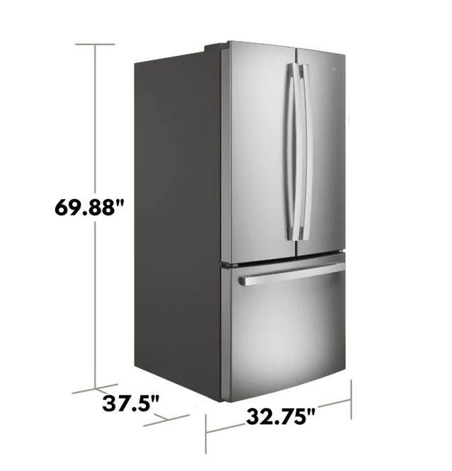 GE® 33" 24.7 Cu. Ft. Fingerprint Resistant Stainless Steel French Door Refrigerator-2