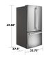 GE® 33" 24.7 Cu. Ft. Fingerprint Resistant Stainless Steel French Door Refrigerator-2