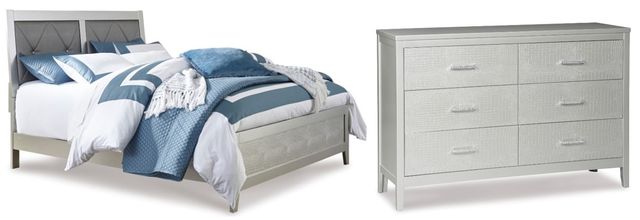 Signature Design by Ashley® Olivet 2-Piece Silver Queen Panel Bed Set-0