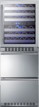 Summit® 24" Stainless Steel Wine Cooler and Refrigerator Drawers-1