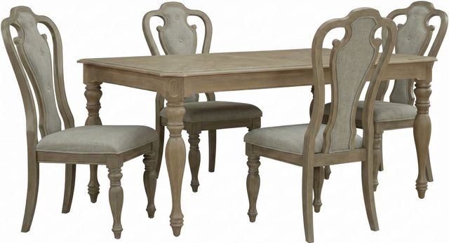 Liberty Furniture Magnolia Manor 5-Piece Ivory/Weathered Bisque Rectangular Table Set-0