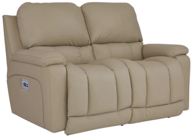 La-Z-Boy® Greyson Ice Leather Power Reclining Loveseat with Headrest and Lumbar-0