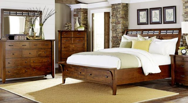 Napa Furniture Design Whistler Retreat Chestnut California King Panel Storage Bed-2