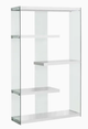 Monarch Specialties Inc. White 60" Tempered Glass Bookcase-0