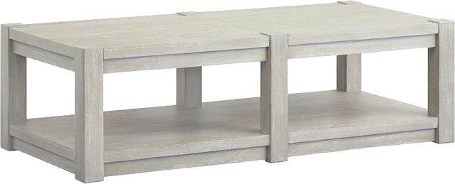 Magnussen Home® Burgess Calico Grey Rectangular Shelf Cocktail Table with Casters-0