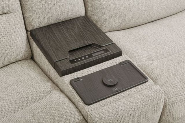 Parker House® Felix 7-Piece Mari Fawn L-Shape Power Reclining Sectional with Beverage Cooler Console-1