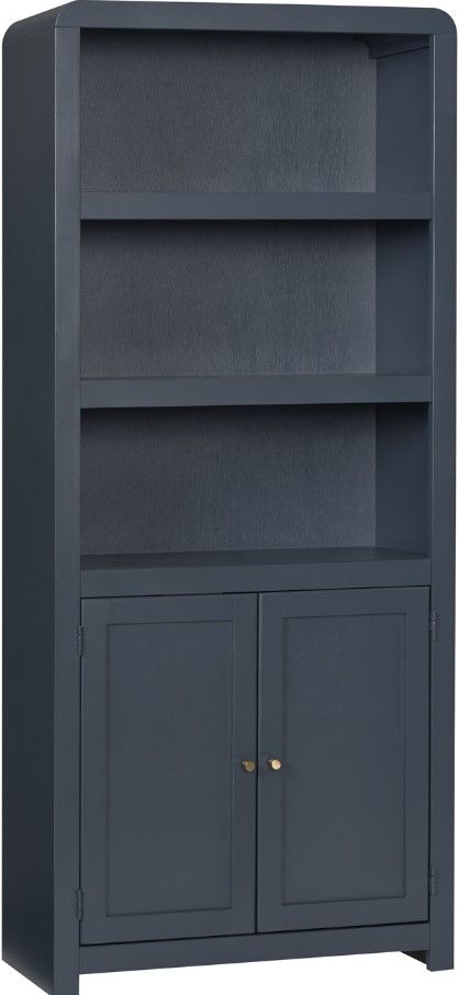 aspenhome® Taylor Malta Blue 74" Bookcase with 2 Doors-0