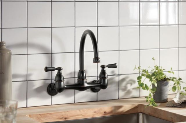 Peerless Elmhurst® Oil Rubbed Bronze 2-Handle Wall Mount Kitchen Faucet -1