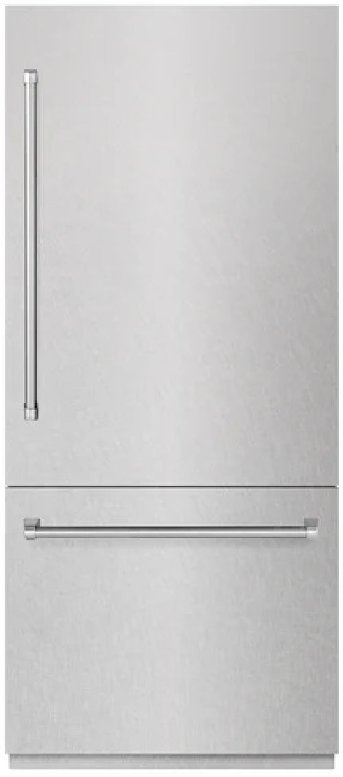 ZLINE 36” 19.8 Cu. Ft. Satin Stainless Steel Built-In Bottom Freezer Refrigerator with Graphite Gray Interior-0