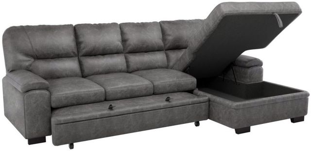 Mazin Furniture Michigan 2-Piece Dark Gray Right-Arm Facing Pullout Sleeper Sectional and Chaise-1