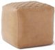 K & K Interiors Tan 18 Inch Woven Vegan Leather Square Pouf Ottoman-0