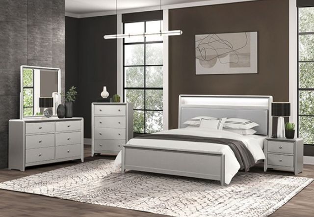 Furniture of America® Bryne 4-Piece Champagne Queen Bedroom Set-0