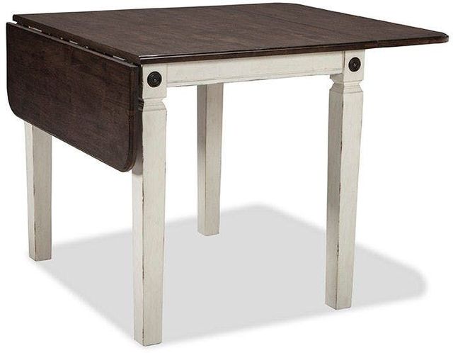 Intercon Glennwood Charcoal Drop Leaf Table with Rubbed White Base-1