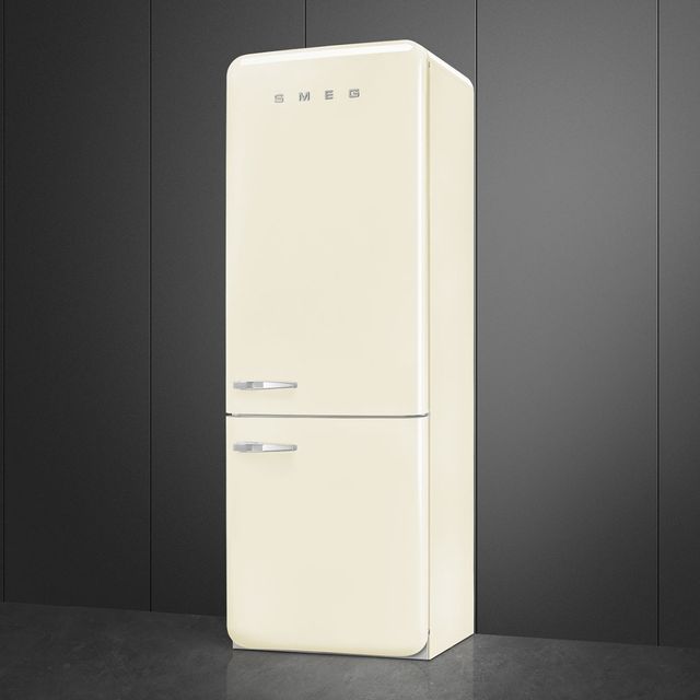 Smeg Retro Style 28 in. 18.0 Cu. Ft. Cream Bottom Freezer Refrigerator-3