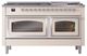 Ilve® Nostalgie II Noblesse 60'' Antique White Pro Style Dual Fuel Range with Chrome Trim-1