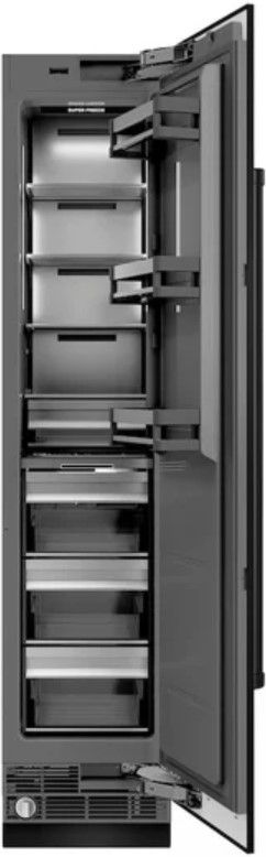 ZLINE 18 in. 8.6 Cu. Ft. Right Hinge Column Freezer in Black Stainless Steel with Graphite Gray Interior-1