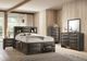 Elements International Emily 4-Piece Gray Queen Panel Storage Bedroom Set-1