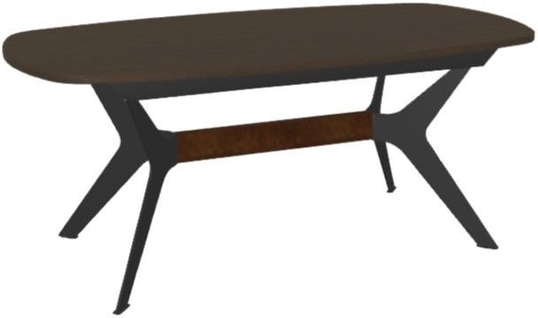 Amisco Customizable Boomerang 72" Dining Table with White Oak Veneer Top-0