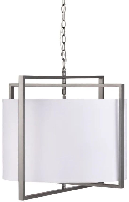 Crestview Collection Fields Silver 5-Light Drum Chandelier-0