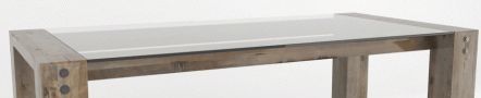 Canadel Customizable Loft Glass Top Rectangular Table with Thick Wooden Legs-1