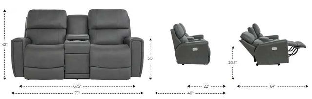 La-Z-Boy® Apollo Toast Power Reclining Loveseat with Console and Headrest-2